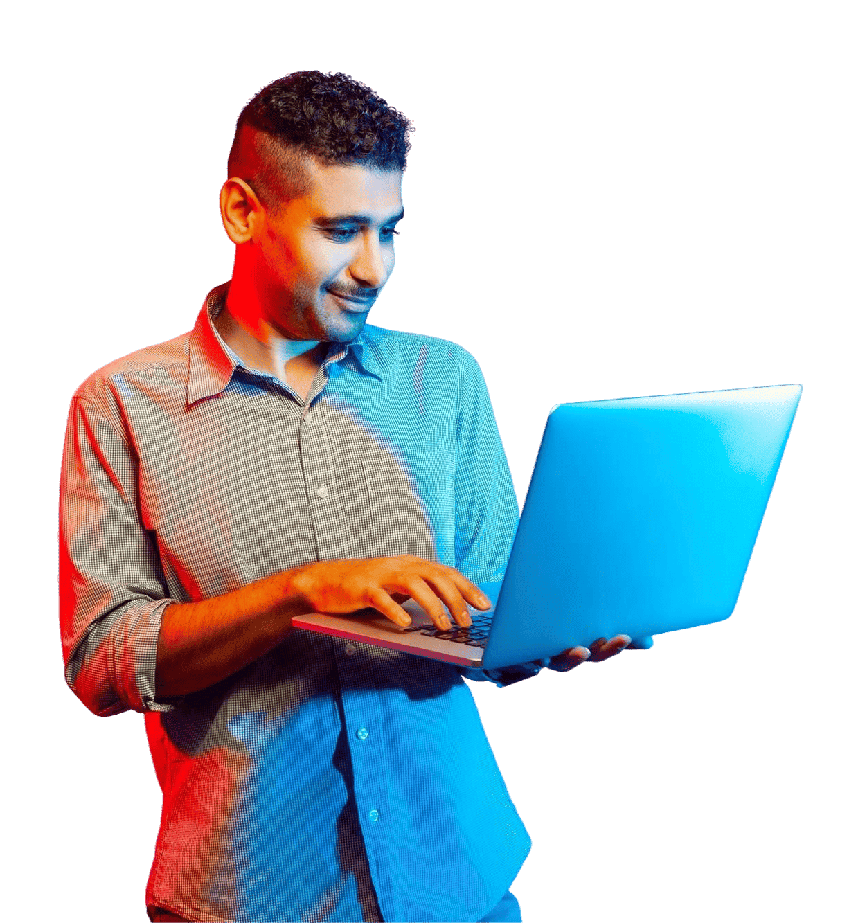 Web professional working on a laptop