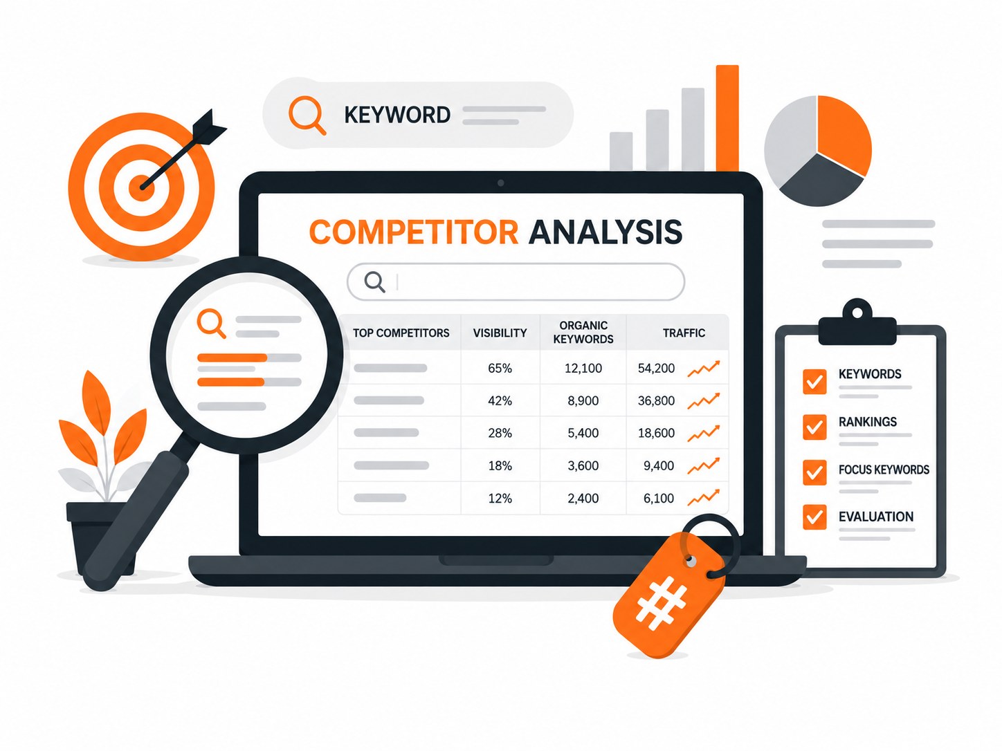 SEO Agency Dubai 63 - HGD Media Dubai Web Agency SEO competitor analysis illustration